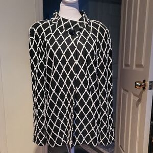 ST. John Chic Black and White Geometric Jacket